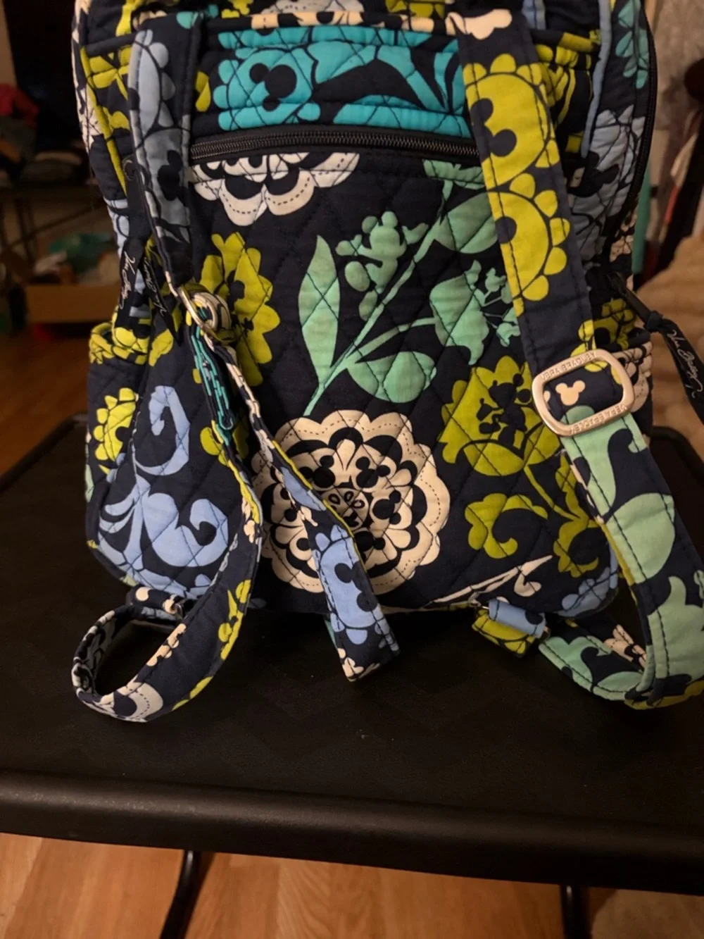 Vera Bradley Disney Mickey’s Midnight Bloom Quilted Mini Backpack